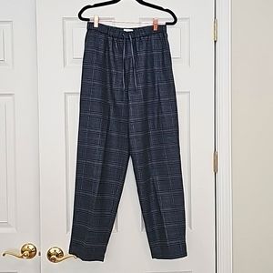 Treasure and Bond Women's Elastic Waist Trouser Pant, Blue Plaid, Size X-small